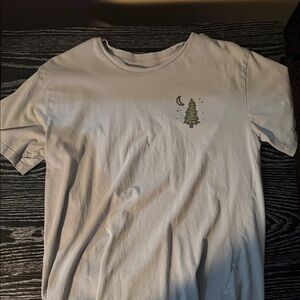 Gray T-Shirt with Tree and Moon Design